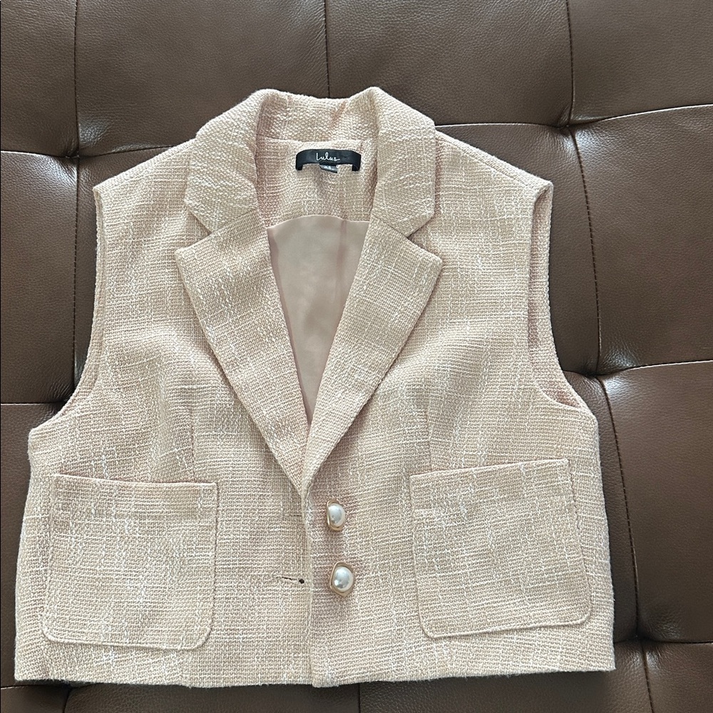 Lulus Light Beige Textured Vest